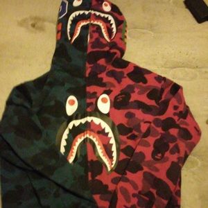 Red and blue bape jacket